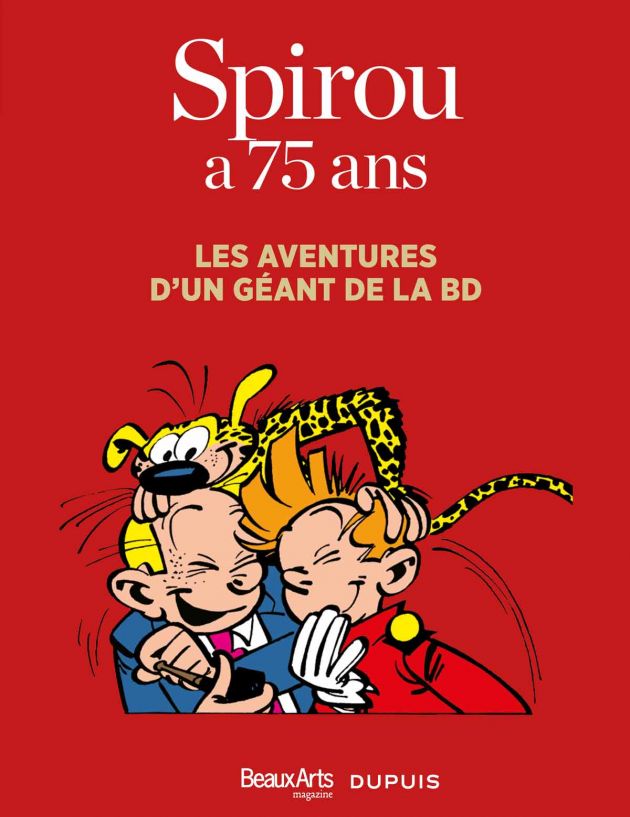 'Spirou a 75 ans' cover (ill. Beaux Arts, Franquin; (c) Dupuis, Beaux Arts)