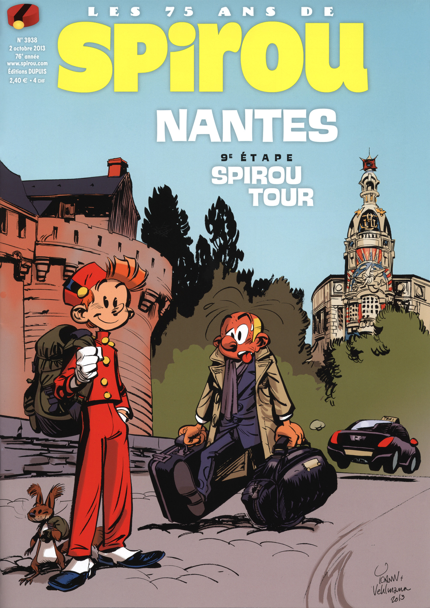 Journal de Spirou #3938 cover (ill. Yoann, Vehlmann; (c) Dupuis)