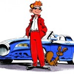 Spirou, Spip and the Turbotraction, from 'Qui a dessiné Spirou?' JDS #3653 (ill. Conrad; (c) Dupuis)