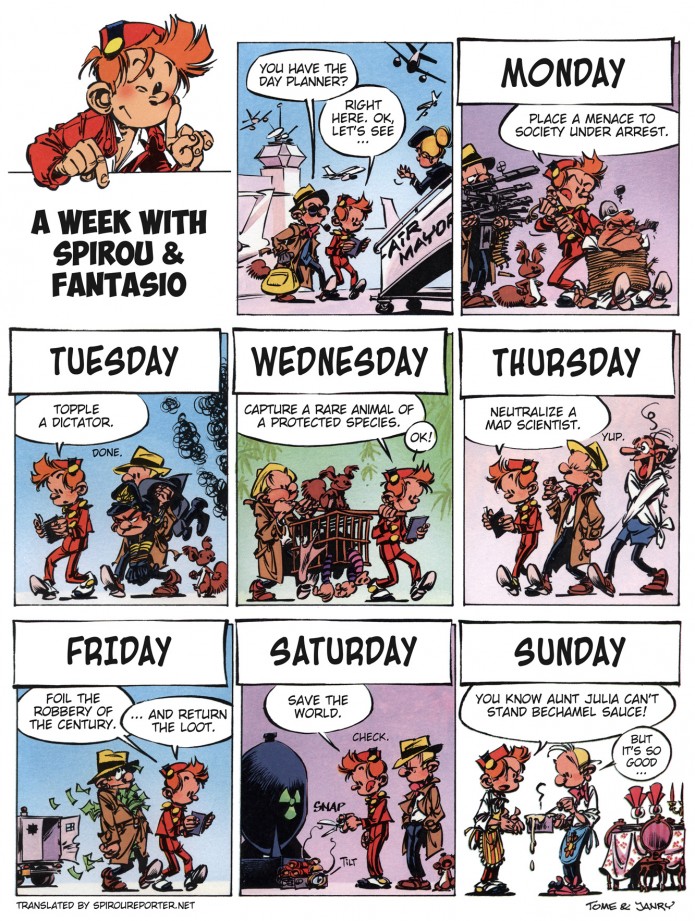 'A Week with Spirou & Fantasio' (ill. Tome & Janry; (c) Dupuis; SR scanlation)