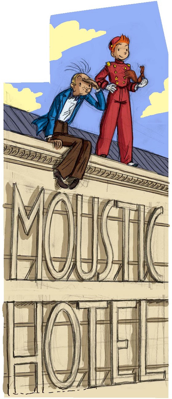 'Moustic Hotel' sketch for mural (ill. Bravo; (c) Dupuis and the artist)