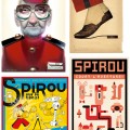 Pieces from Seed Factory Spirou exhibition (ill. various artists; via brusselslife.be)