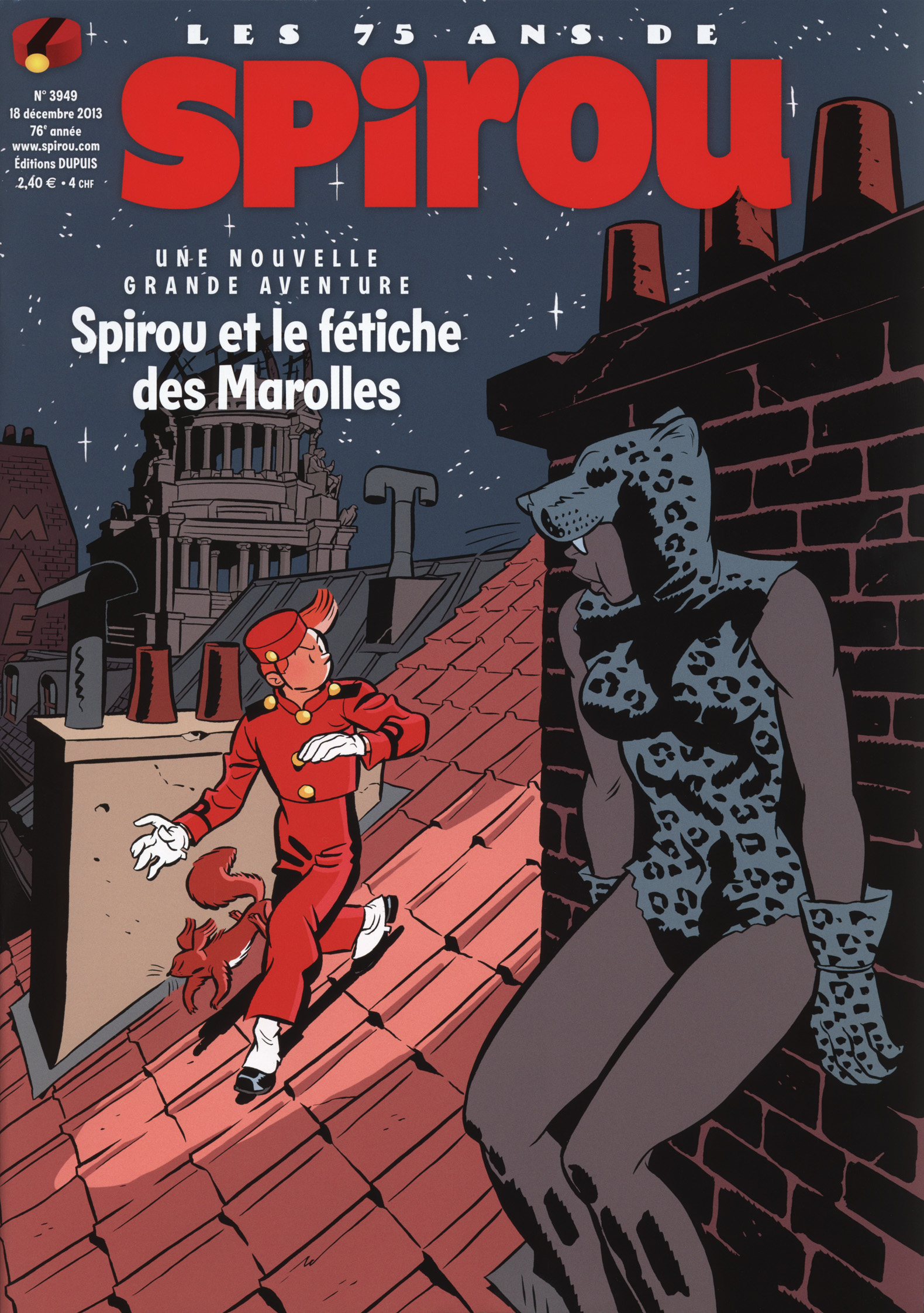 Journal de Spirou #3949 cover (ill. Schwartz; (c) Dupuis and the artist)