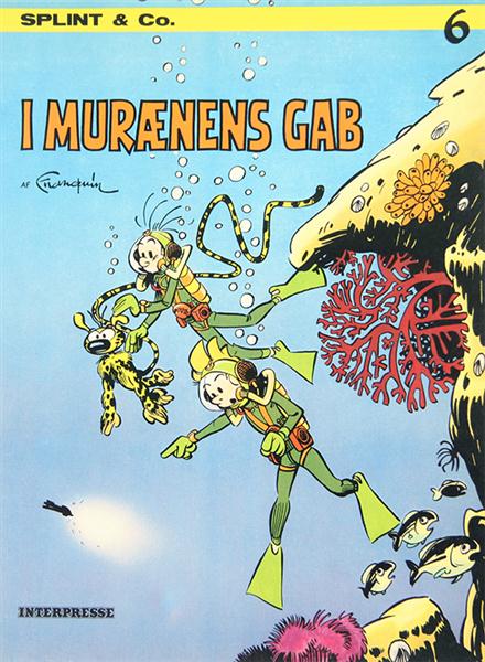 'I murænens gab' – Spirou #9 'Le repaire de la murène' Danish cover (ill. Peter Madsen after Franquin; (c) Interpresse and the artist; scan from Faraos Cigarer)