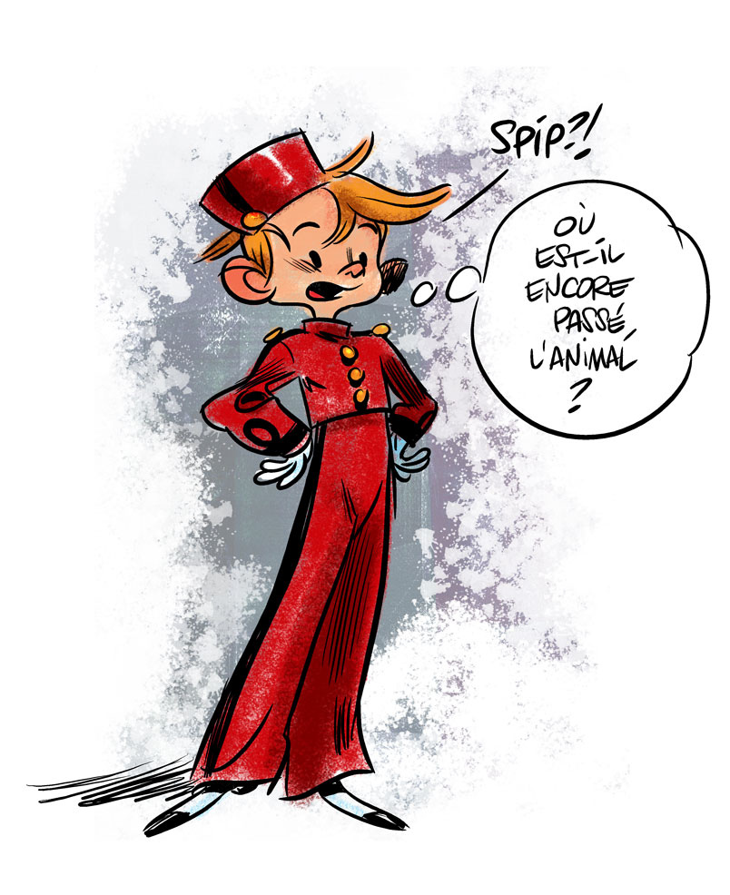 Spirou looking for Spip (ill. Denis Goulet; (c) Dupuis and the artist)