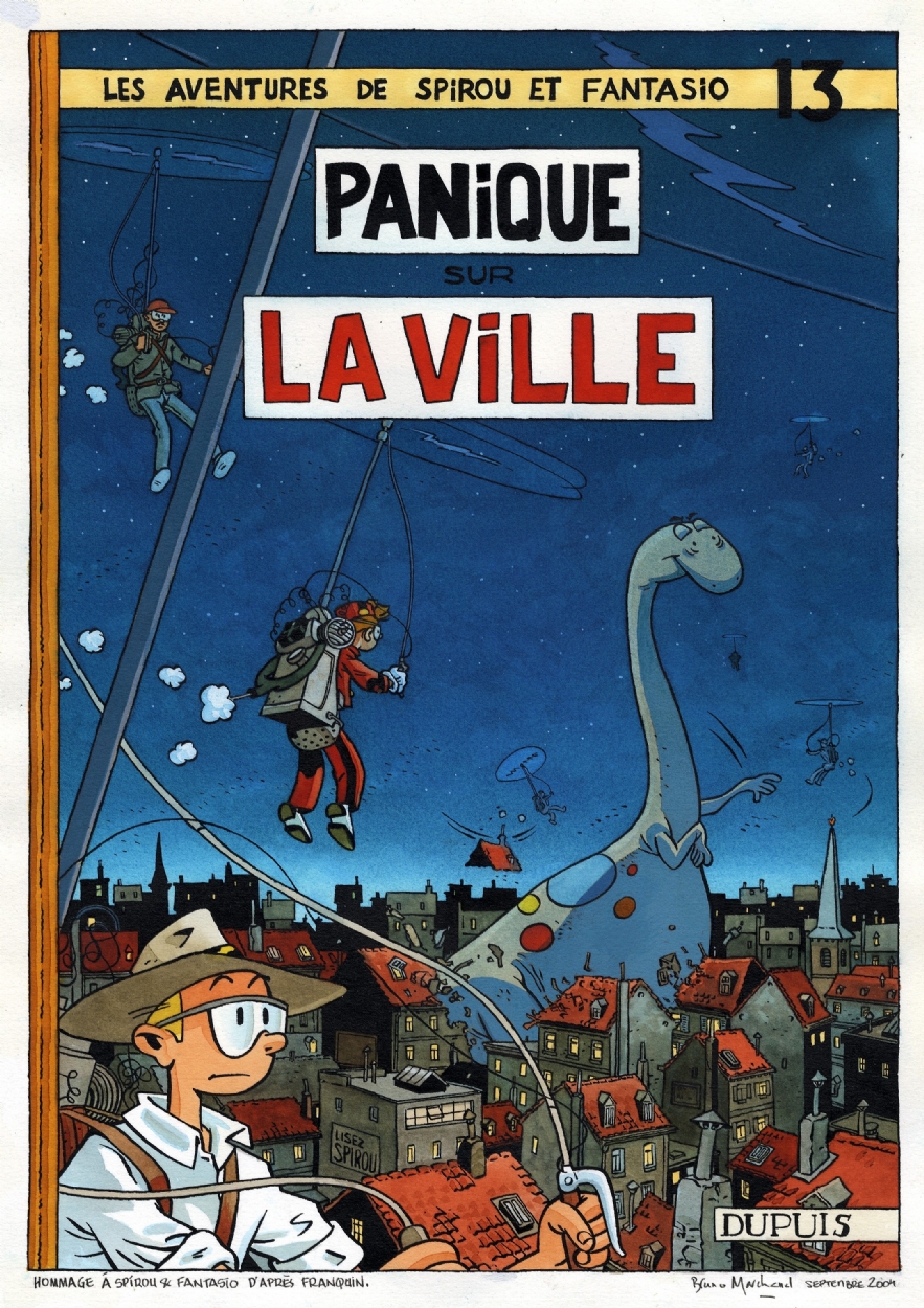 'Panique sur la ville' (ill. Bruno Marchand; (c) the artist; image from comicartfans.com)