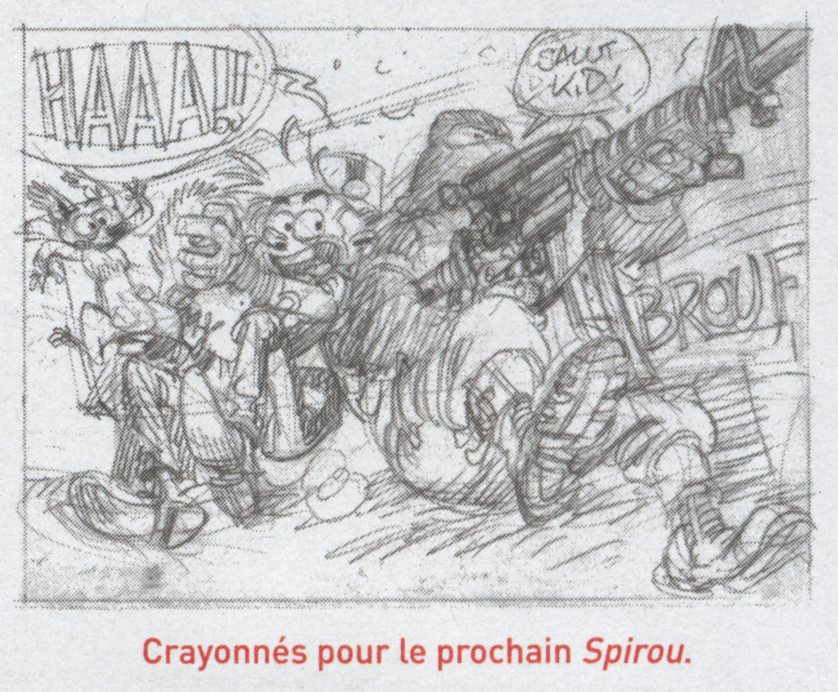Sketch for Spirou #54, from JdS #3979 (ill. Yoann & Vehlmann; (c) Dupuis and the artists)