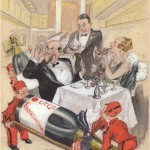 Cartoon from ocean liner 'Île-de-France' (ill. Bozz/Robert Velter; (c) the artist; from 'Le Véritable histoire de Spirou, 1937-1946')