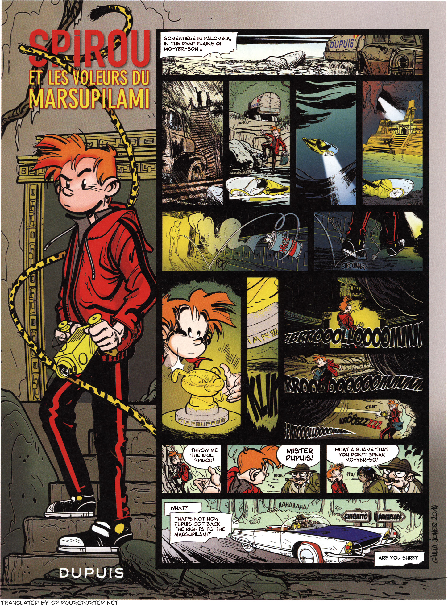 Spirou et les voleurs du Marsupilami (ill. Guilia Jones; (c) Dupuis and the artist; from Journal de Spirou #3979)