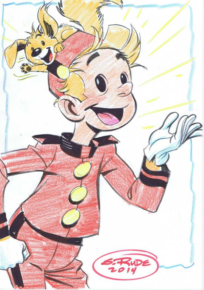 Spirou and Spip fanart (ill. Steve Rude; (c) Dupuis and the artist; image from tumblr.com)