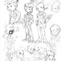 Spirou and Fantasio sketches (ill. Philippe Buchet; (c) Dupuis and the artist; image from inedispirou.com)