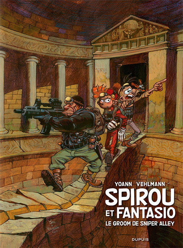 Spirou 54 cover TL 'Le Groom de Sniper Alley' (ill. Yoann & Vehlmann; (c) Dupuis and the artists; image from dupuis.com)
