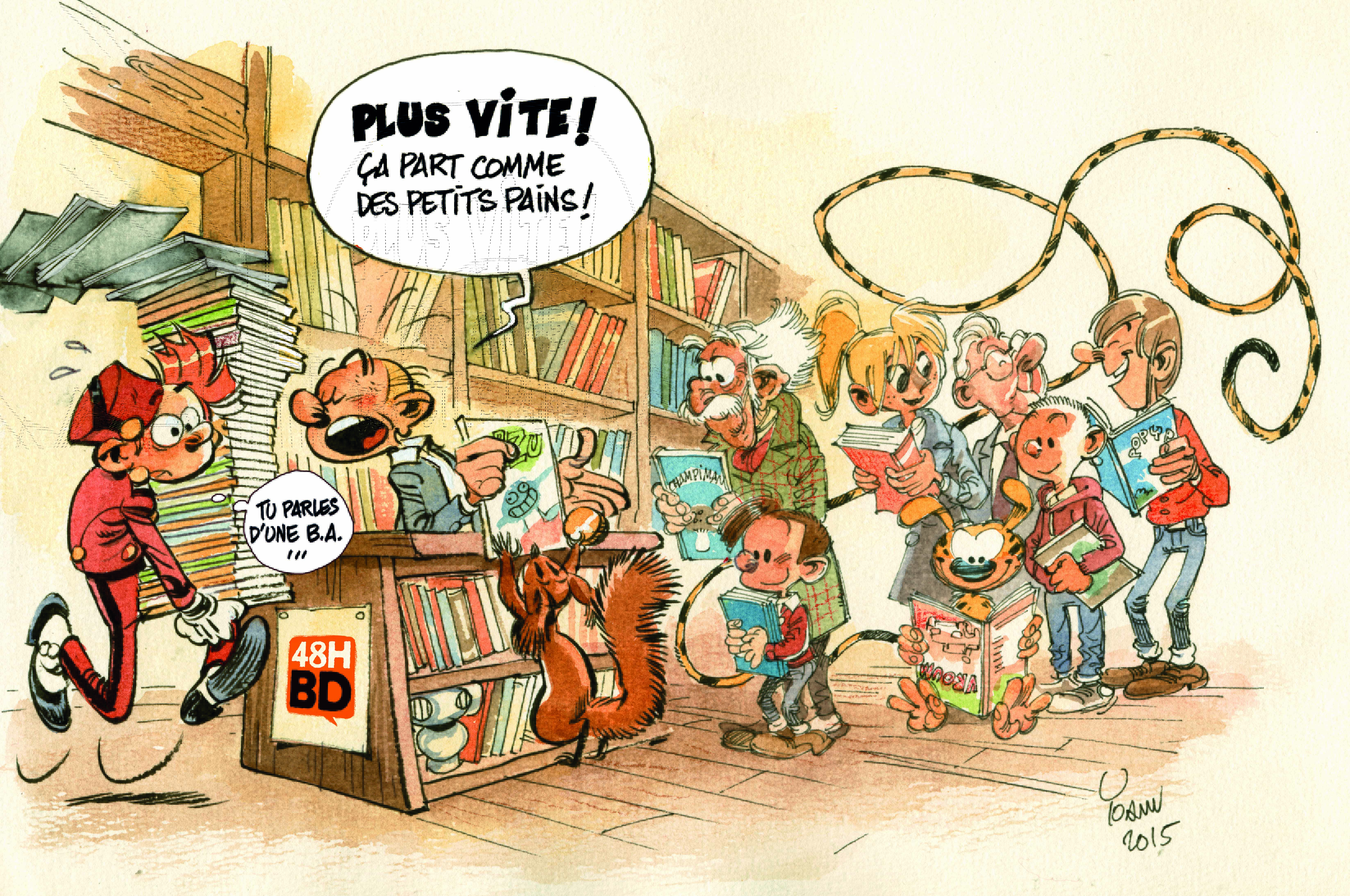 48h BD cartoon (ill. Yoann; (c) 48h BD and the artist; Spirou (c) Dupuis)