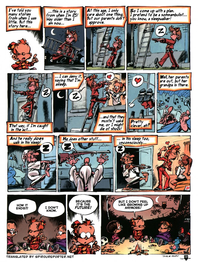 'Le Petit Spirou' gag #612 ("Little Spirou"; ill. Tome & Janry, col. Stuf; (c) Dupuis and the artists; from JdS #4009; SR scanlation)