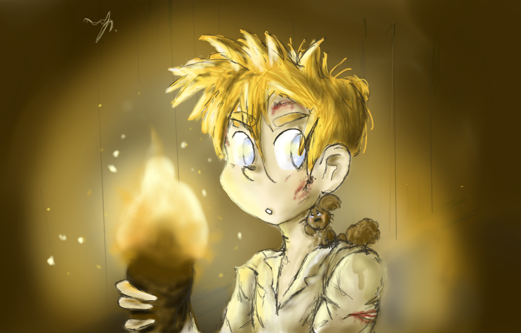 Spirou and Spip in 'Valley of the Exiles' (ill. Inês Saraiva aka SpipLover, after Tome & Janry; (c) the artist; Spirou (c) Dupuis; image from deviantart.com)