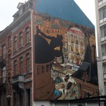 'La Femme-léopard' wall mural (ill. Schwartz & Yann; (c) the artists; Spirou (c) Dupuis; photo from dupuis.com)