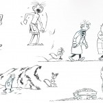 Study for Franquin-style adaption of Cormac McCarthy's 'The Road' (ill. Nilas Røpke Driessen; (c) 2013 the artists; Spirou (c) Dupuis; image from nilasrd.wordpress.com)