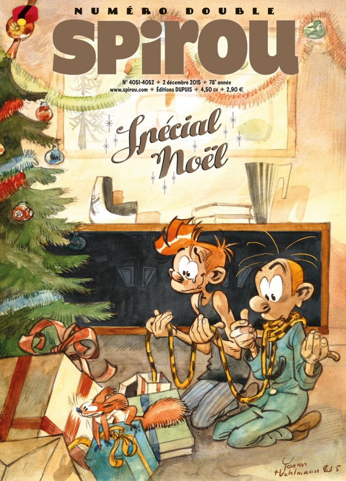 Journal de Spirou #4051-4052 'Spécial Noël' cover ("Christmas Special"; ill. Yoann & Vehlmann; 2015 (c) Dupuis and the artists; image from izneo.com)