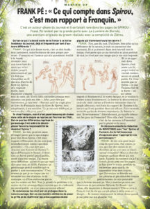 'Journal de Spirou' #4082-4083 p.4, 'La Lumière de Bornéo' interview (ill. Frank Pé & Zidrou; Copyright (c) 2016 Dupuis and the artists; image from izneo.com)