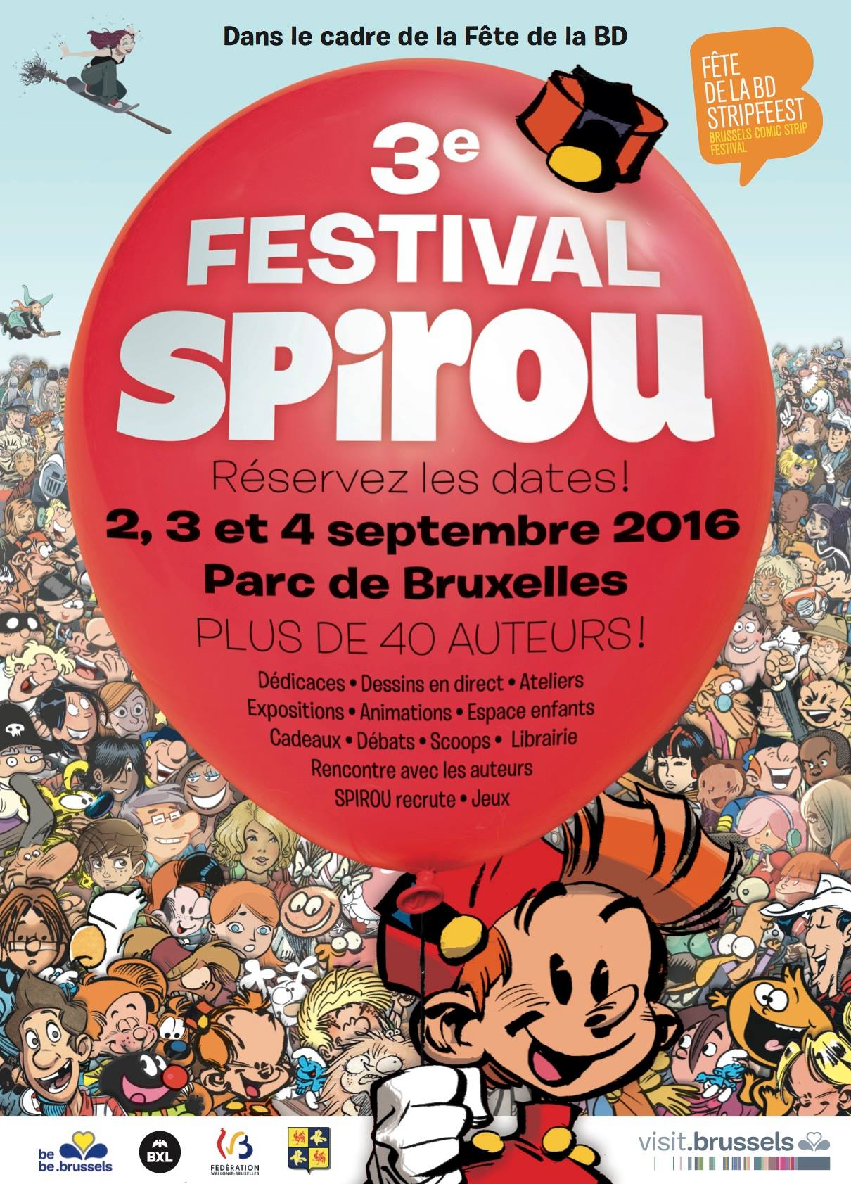 Festival Spirou 2016 poster (ill. Yoann et al.; Copyright (c) Dupuis and the artists; image from facebook.com)