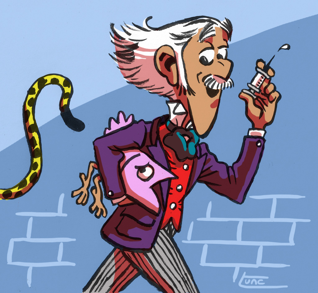 The Count of Champignac (ill. Knut "kittyninjafish" after Franquin; Copyright (c) 2012 by the artist; Spirou (c) Dupuis; image from kittyninjafish.deviantart.com)