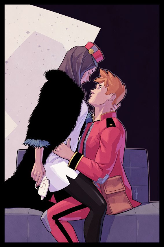 Kiss Me Deadly, Spirou, illustration from abandoned one-shot (ill. Chris Evenhuis & Kid Toussaint; Copyright (c) 2017 the artists; Spirou (c) Dupuis; image from twitter.com/kidtoussaint)