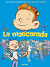 'La Grosse tête' cover ES "La mascarada" (ill. Tehem, Makyo & Toldac; (c) Dupuis and the artists; image from dibbuks.com)