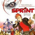 "Sprint Spesial #1: Borneos Blikk" cover NO (Spirou de... #10 'La Lumière de Bornéo'; ill. Frank & Zidrou; Copyright (c) 2017 Egmont, Dupuis and the artists; image from facebook.com)