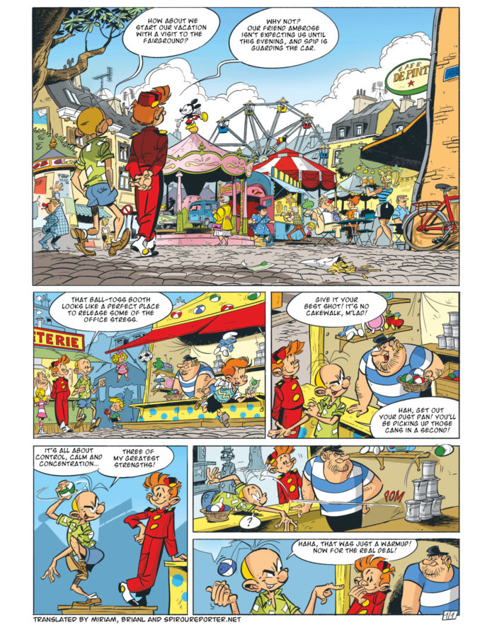 Robbedoes Special #1 "Happy Family" p. 1 (ill. Legendre & Cambré; Copyright (c) 2017 Dupuis and the artists; Translation by Miriam, BrianL and spiroureporter.net; image from http://www.yieha.be)