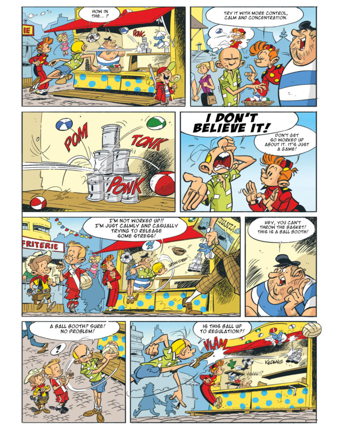 Robbedoes Special #1 "Happy Family" p. 2 (ill. Legendre & Cambré; Copyright (c) 2017 Dupuis and the artists; Translation by Miriam, BrianL and spiroureporter.net; image from http://www.yieha.be)