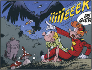 Excerpt from Robbedoes Special #1 "Happy Family" p. 13, panel 1 (ill. Legendre & Cambré; Copyright (c) 2017 Dupuis and the artists; Translation by Miriam, BrianL and spiroureporter.net; image from http://www.yieha.be)