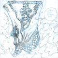 Pencil sketch for Spirou #56 panel (ill. Yoann & Vehlmann; Copyright (c) 2018 Dupuis and the artists; image from https://www.instagram.com/vehlmannfabien/)